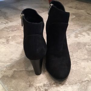 Black suede booties